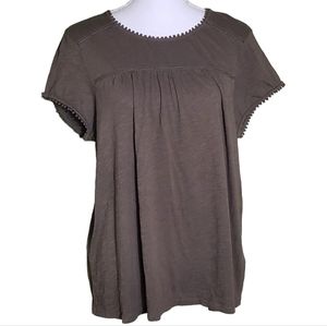 BODEN Pom-Pom Pleated Front Knit Top size US 12